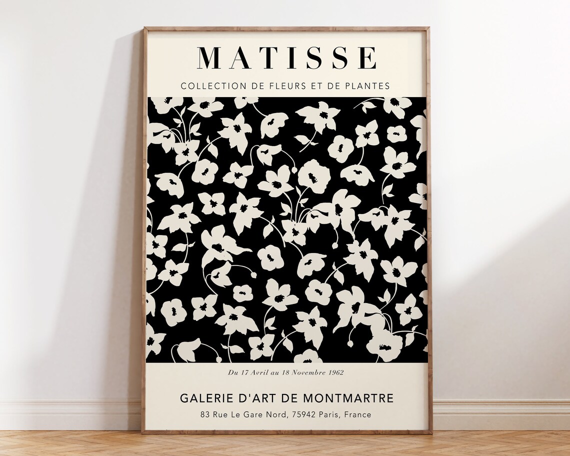 Matisse Floral Botanical Art Print, Minimal Botanical