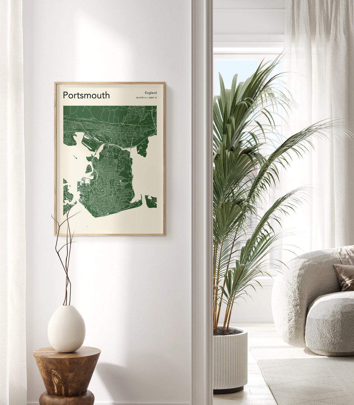 Portsmouth Map Poster More Colours Portsmouth City Map Print Colour Portsmouth City Map Wall Art Map Of Portsmouth Modern Map Print - Image 2