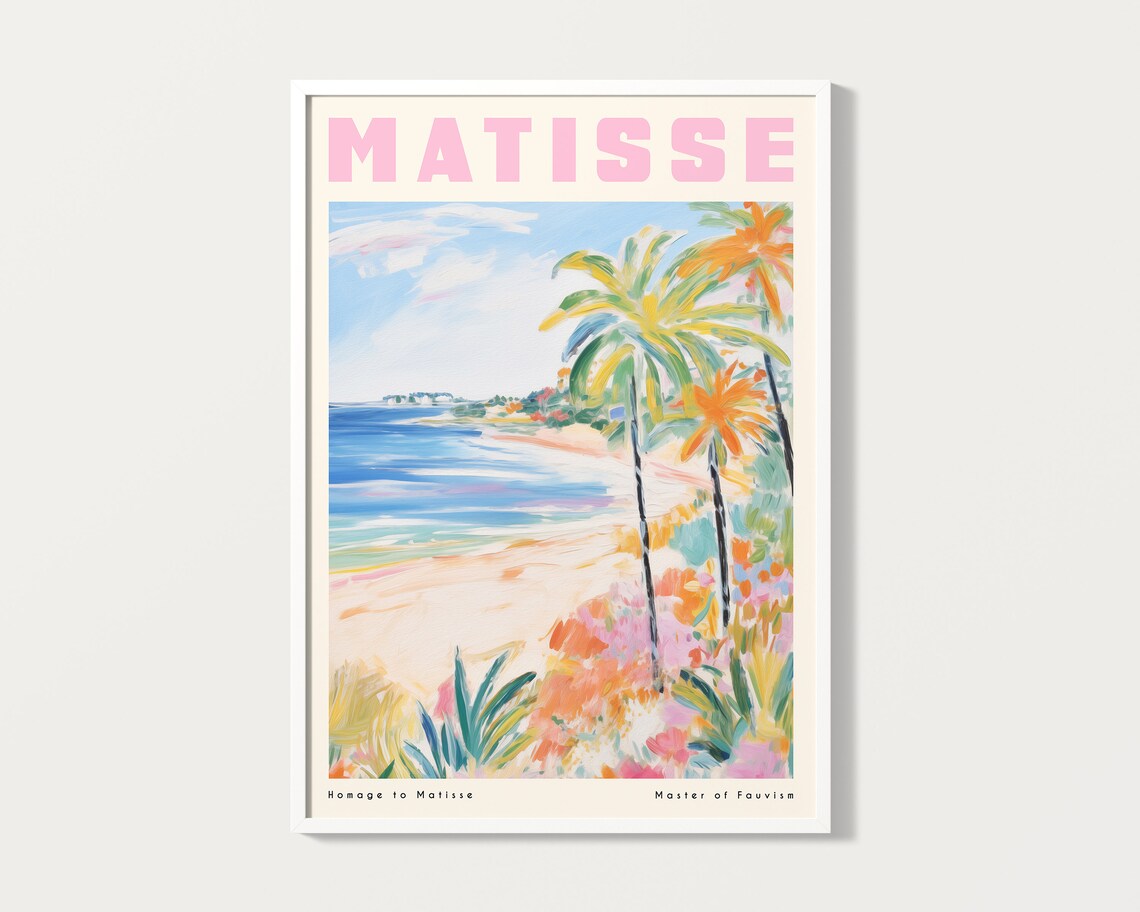 Pastel Matisse Beach Art Print, Exhibition Poster