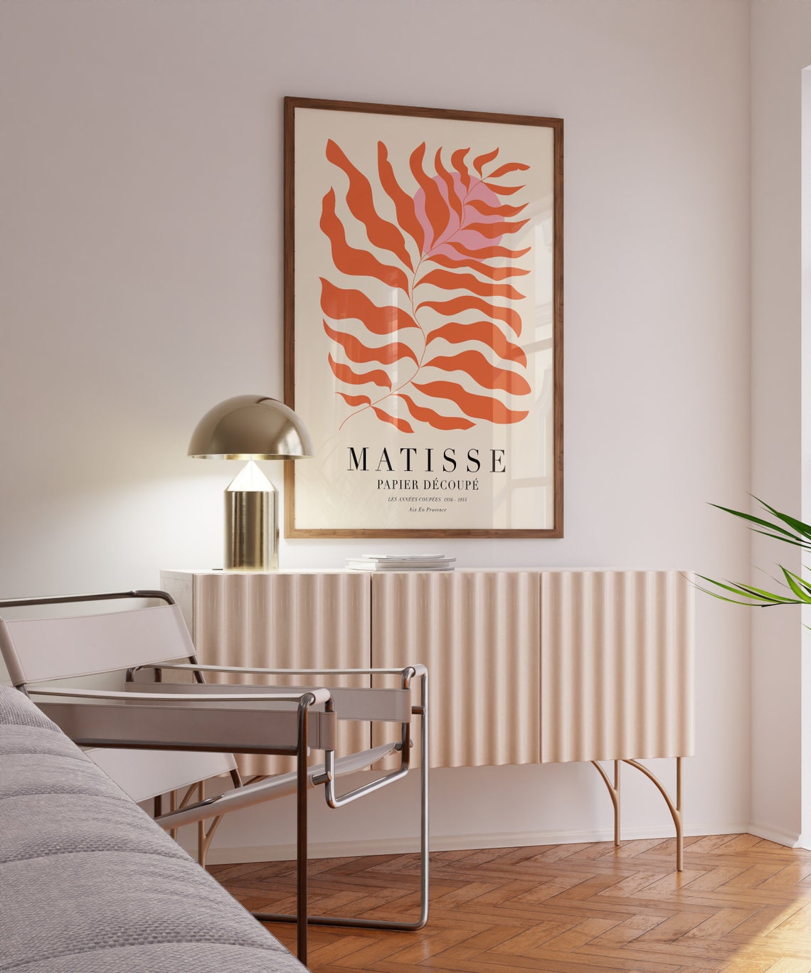 Matisse Orange Wavy Leaf Botanical Cutout Art Exhibition Poster - Image 2