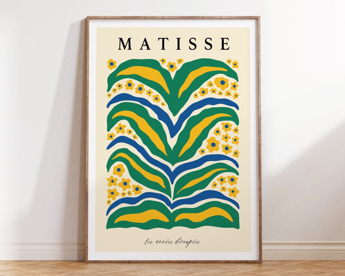 Matisse Cut Out Leaf Exhibition Poster Green Yellow Botanical Art