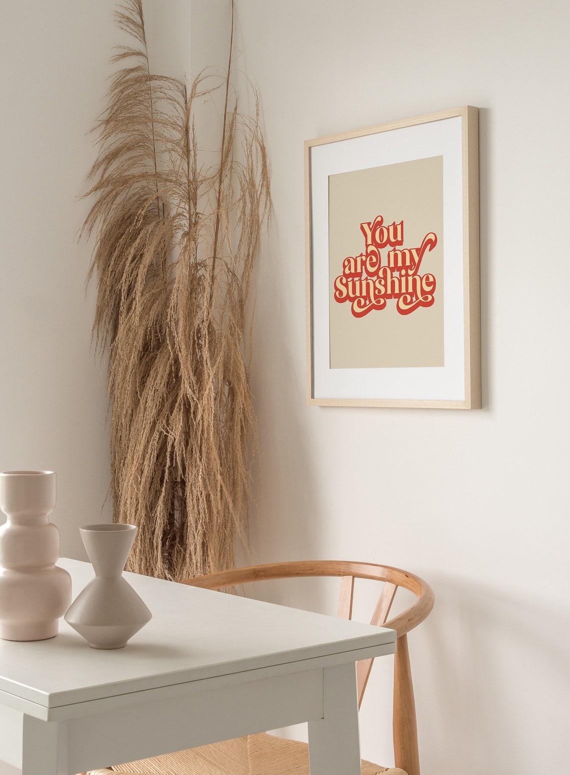 You Are My Sunshine Red Retro Script Typography Quote Poster - Image 2