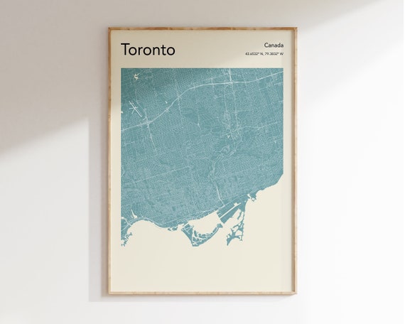 Toronto Map Poster, Modern Toronto City Map Print