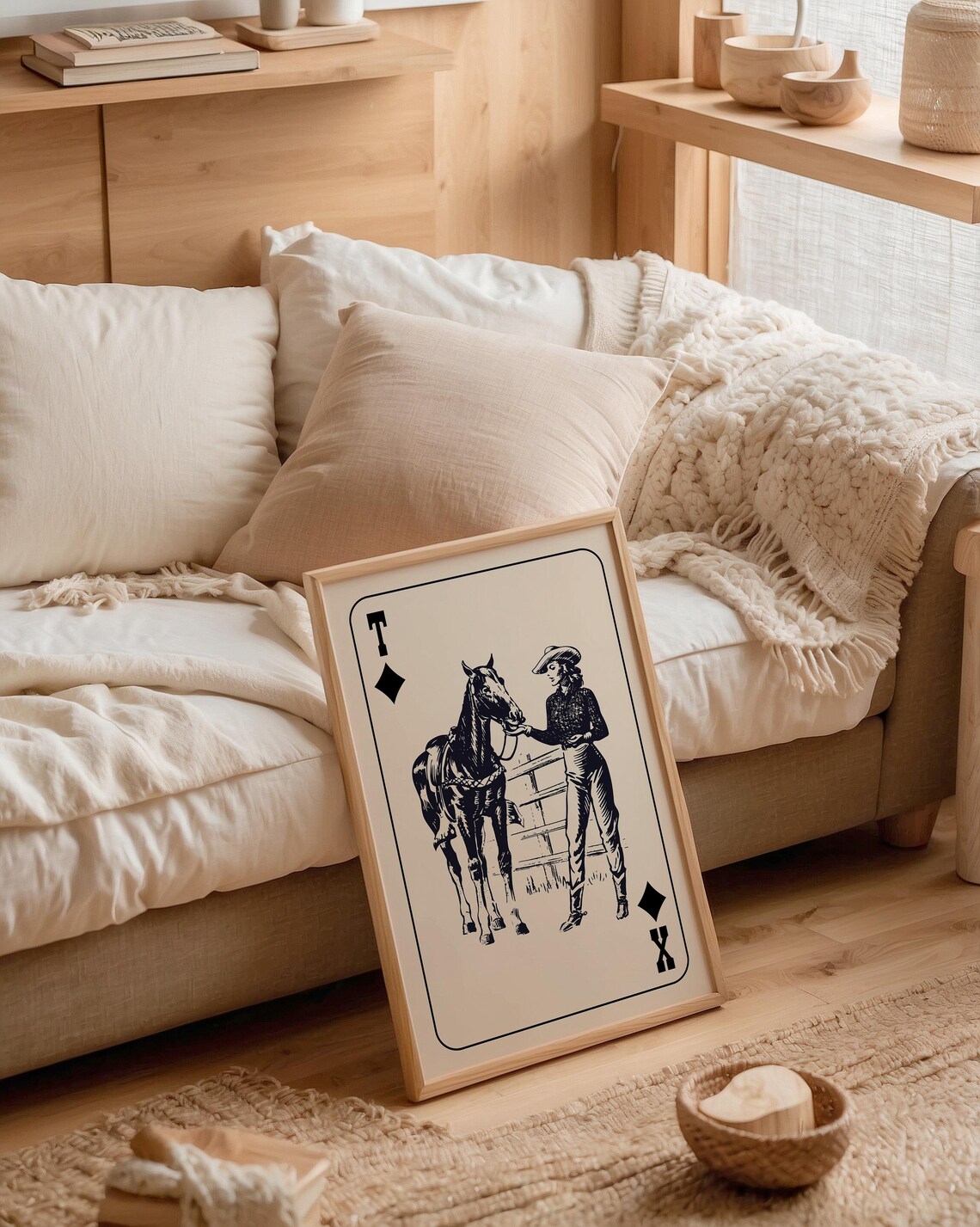 Cowgirl Playing Card Poster, Vintage Western Texas - Image 3