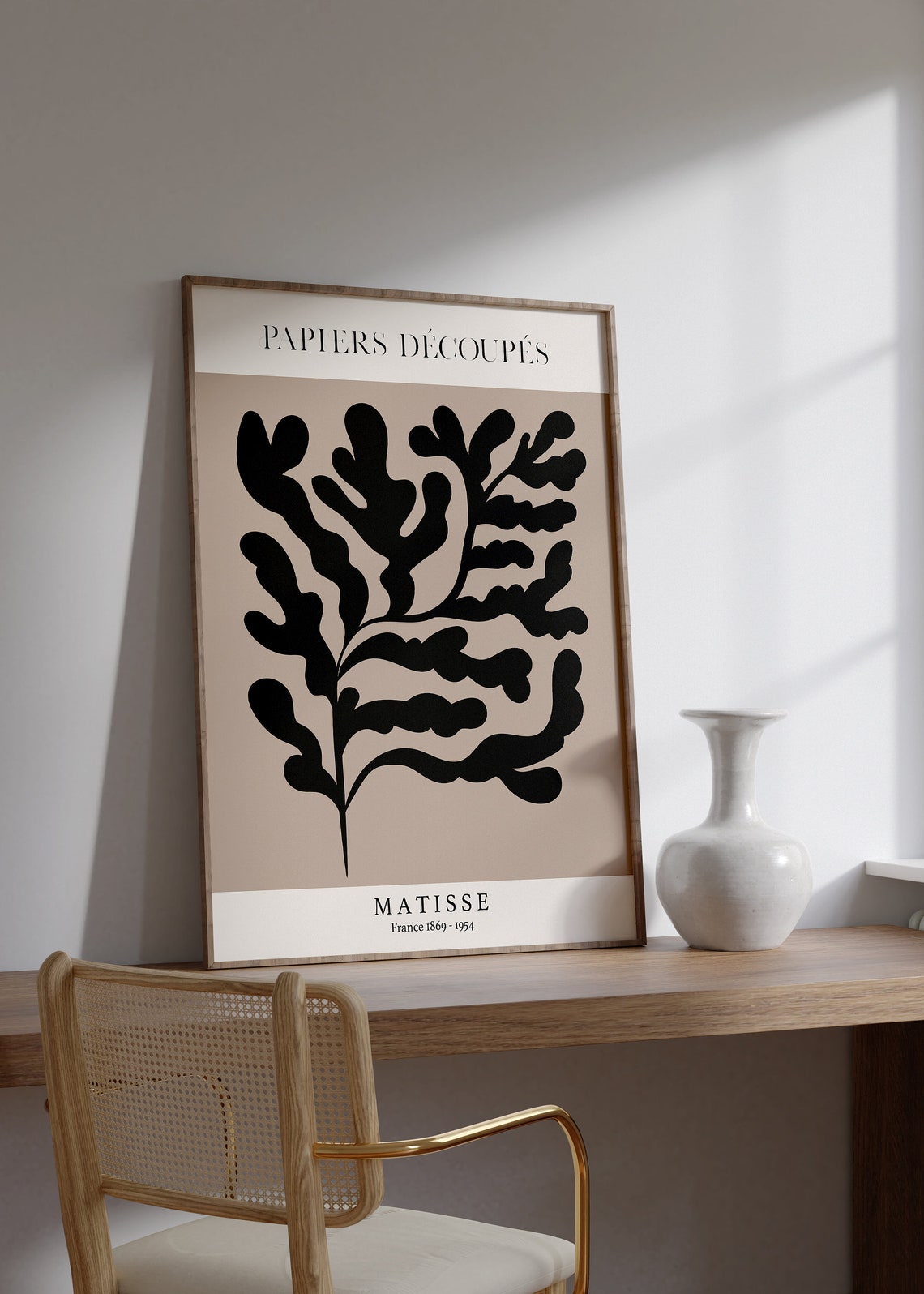 Matisse Papiers Découpés Black Coral Cutout Beige Exhibition Poster - Image 2