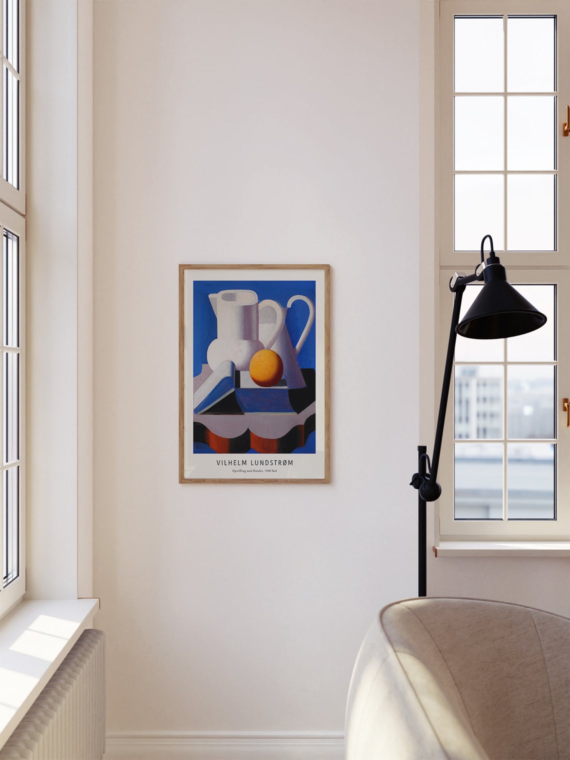 Vilhelm Lundstrom White Pitchers 1930 Modern Still Life Art Poster - Image 2