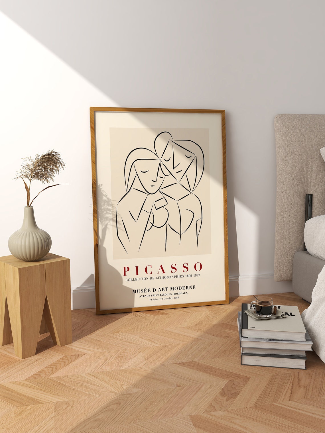 Picasso Line Drawing Couple Exhibition Bordeaux 1986 Art Poster - Image 2