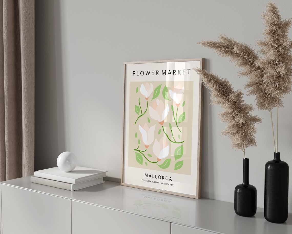 Mallorca Flower Market Botanical Poster, Modern Art Print - Image 2