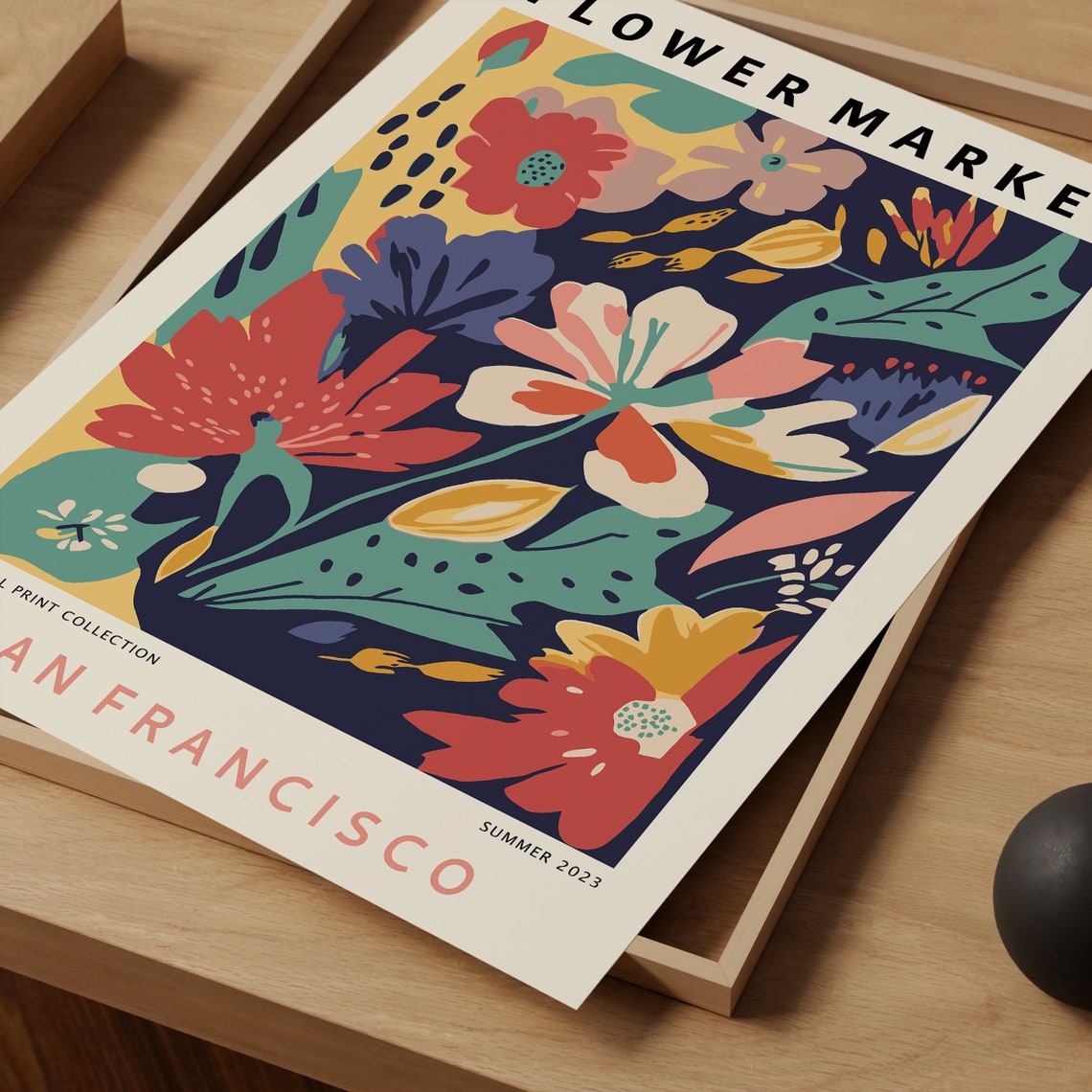 Colourful San Francisco Flower Market Poster Floral Gallery Wall Colourful Botanical Art Print Flower Market Prints Colourful Art F163 - Image 3