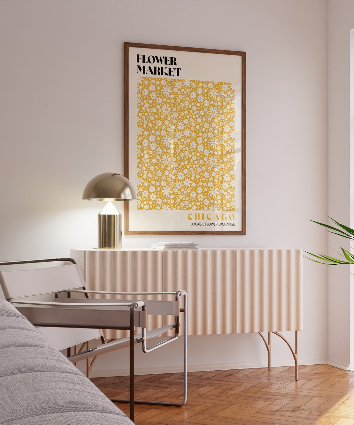 Chicago Flower Market Daisy Yellow Retro Exchange Decor Poster - Image 2