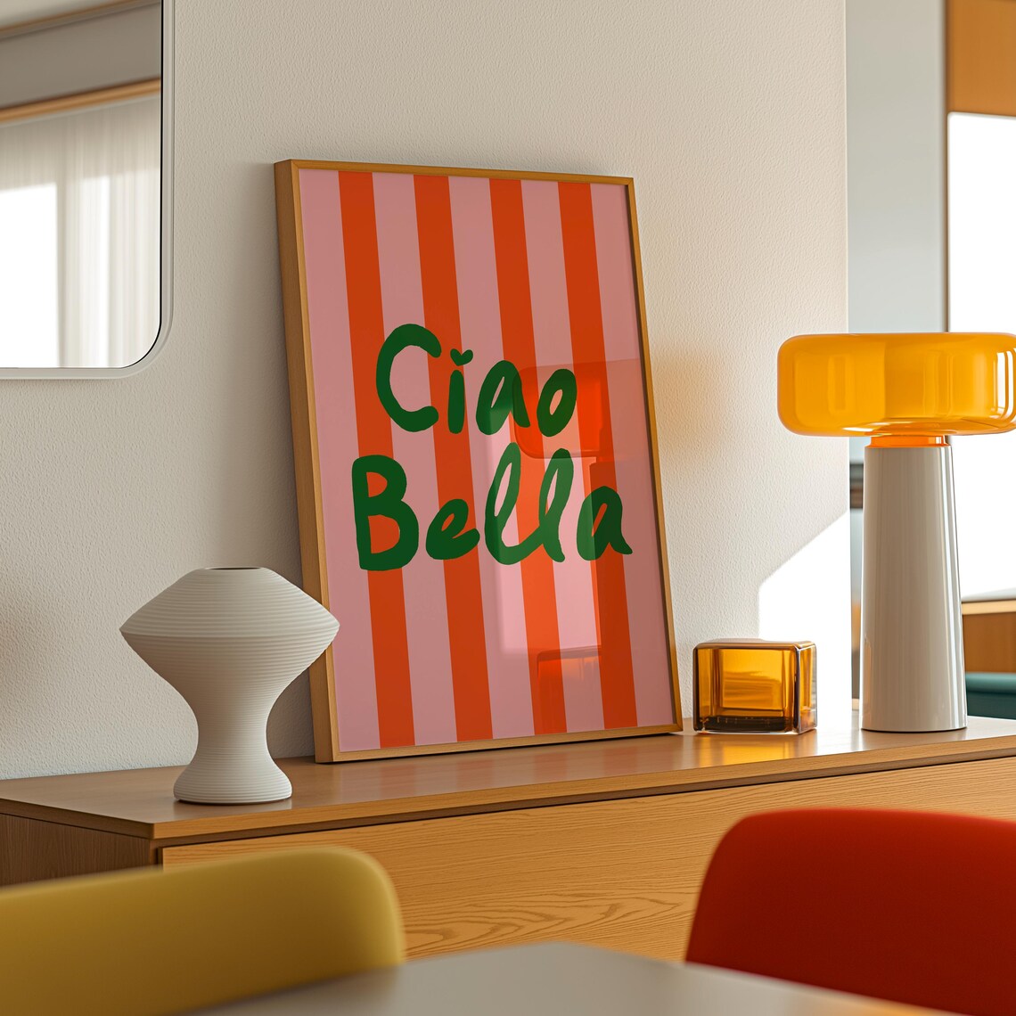 Ciao Bella Typography Print, Retro Italian Poster - Image 2