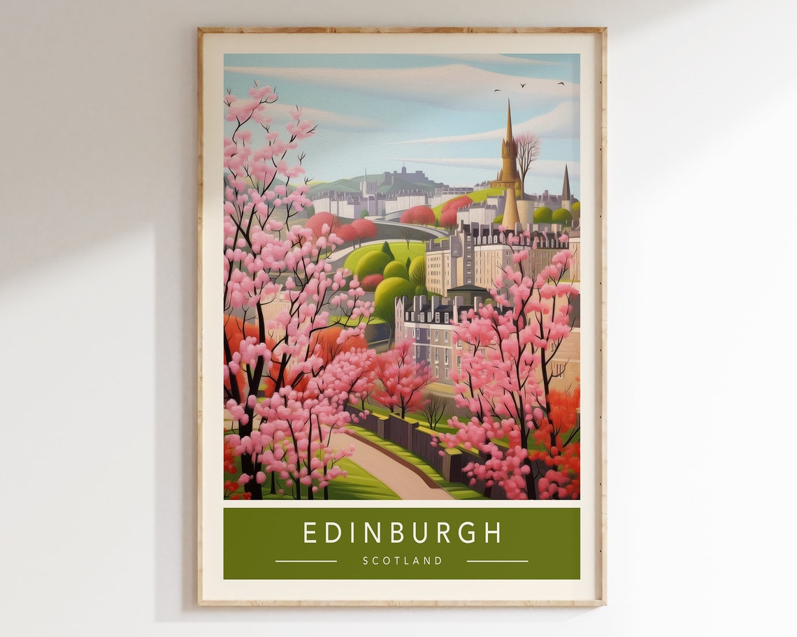 Edinburgh Art Print Poster Travel Poster Pastel Travel Art Edinburgh Scotland Travel Wall Art Travel Destination Art