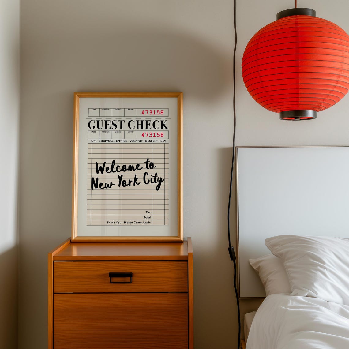 New York City Guest Check Poster Vintage Welcome To NYC Kitchen Art - Image 2