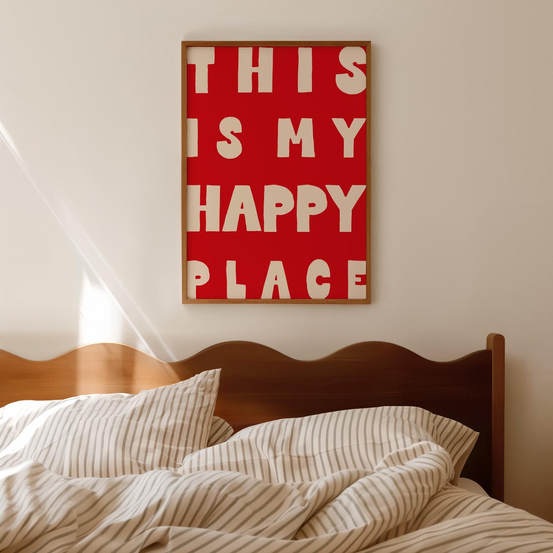 This Is My Happy Place Bold Red Maximalist Typography Quote Poster - Image 4