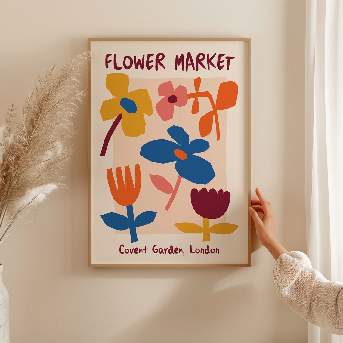Covent Garden London Flower Market Matisse Cut Out Art Poster - Image 3