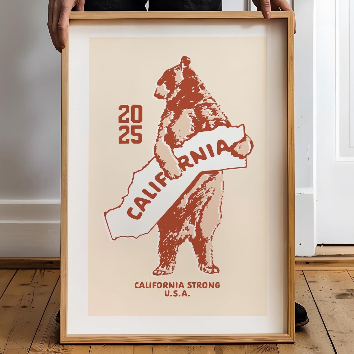California Strong Print California Art 2025 Los Angeles Poster Gift For Friend Or Californian Outdoorsy Wall Decor
