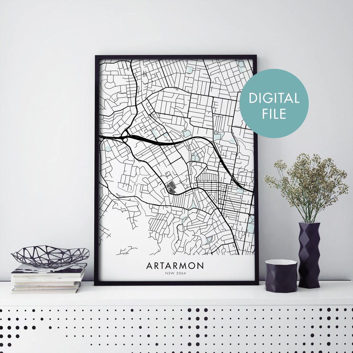 Artarmon Sydney Australia Minimalist City Street Map Decor Poster