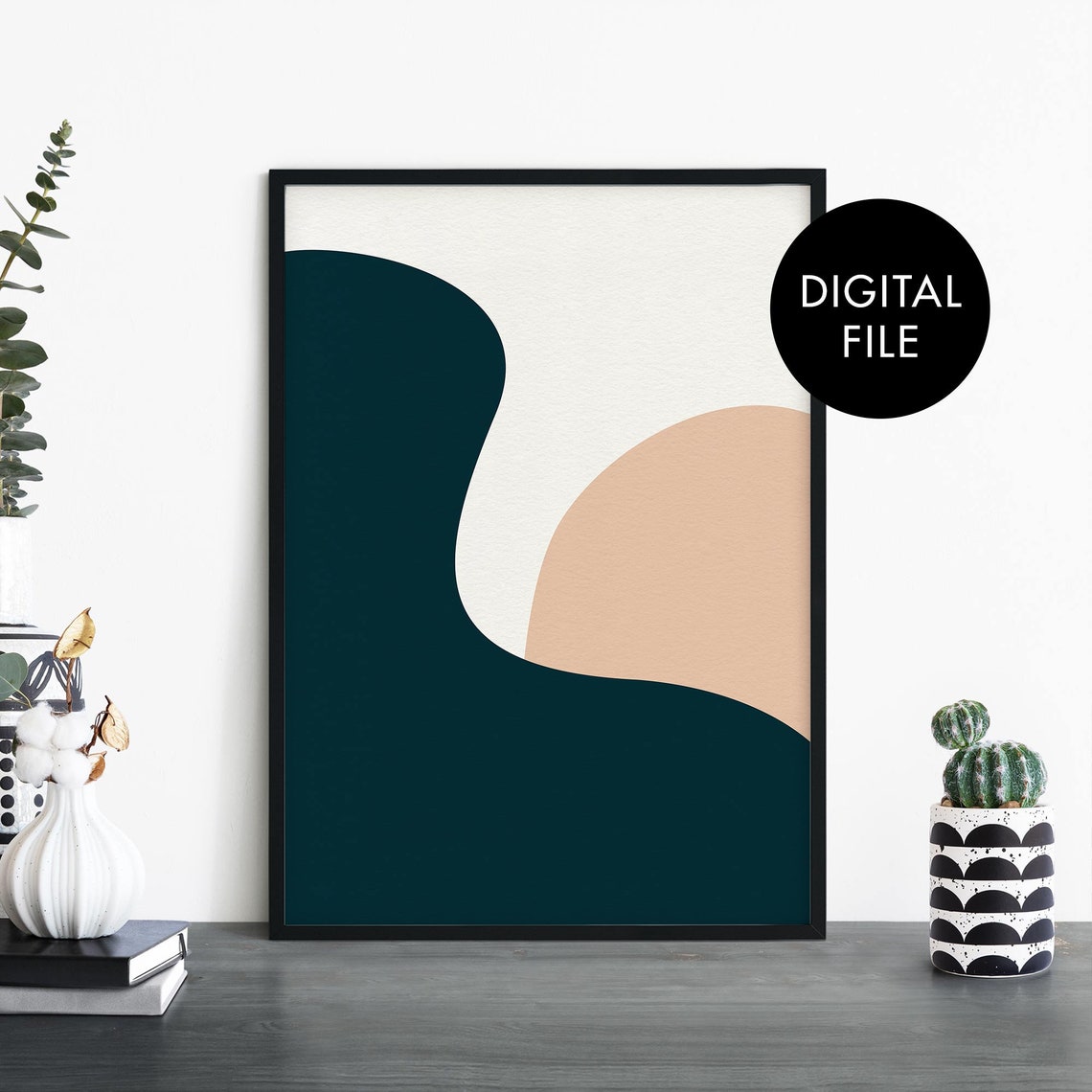 Organic Hues No1 Abstract Wave Shapes Modern Minimalist Art Print