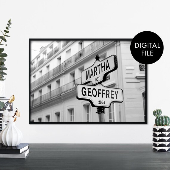 Custom Couples Street Signpost Names Personalised Photo Poster