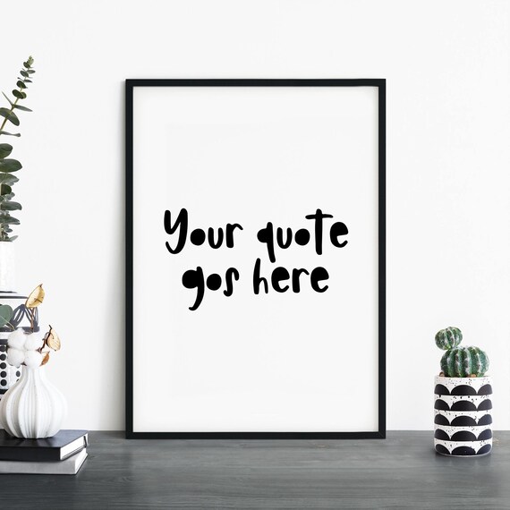 Custom Kids Bedroom Nursery Quote Text Poster Print Wall Art Personalized Your Here