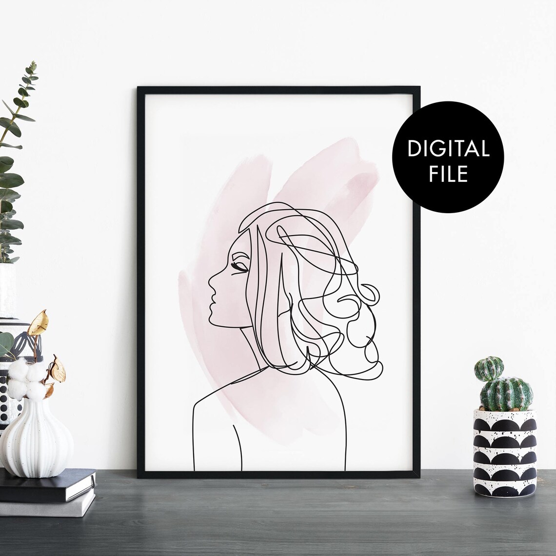 Female Fashion Line Drawing Print Wall Art At Home File