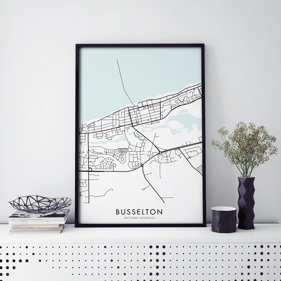 Busselton Western Australia City Map Poster Coastal Street Plan Art