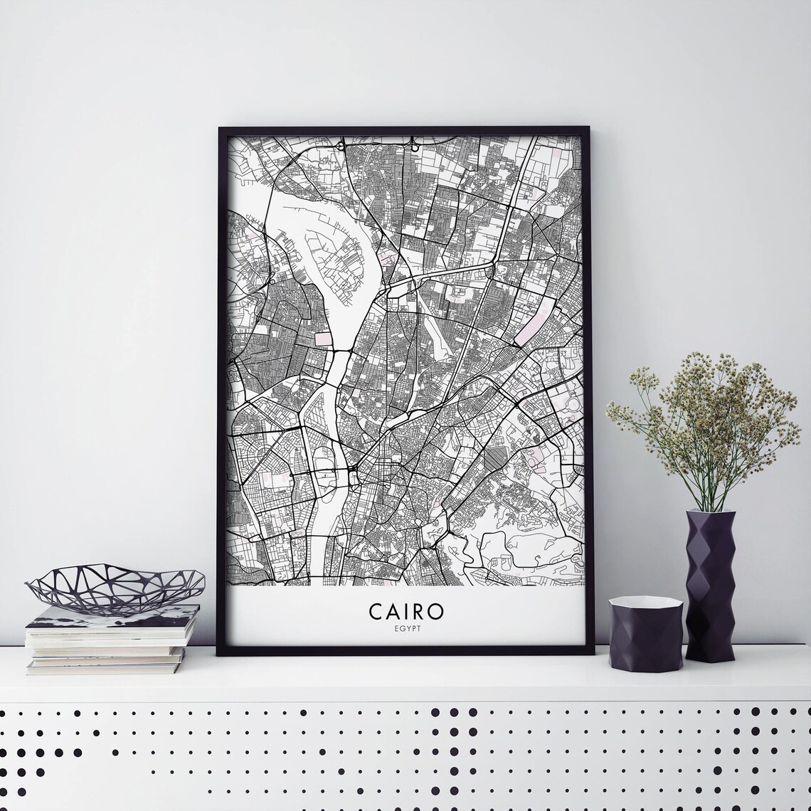 Cairo Egypt African Capital Minimalist Street City Map Art Poster
