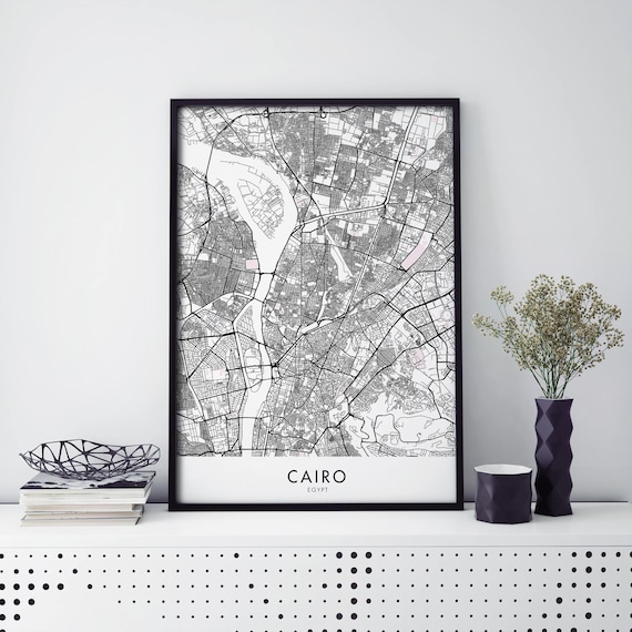 Cairo Egypt African Capital Minimalist Street City Map Art Poster