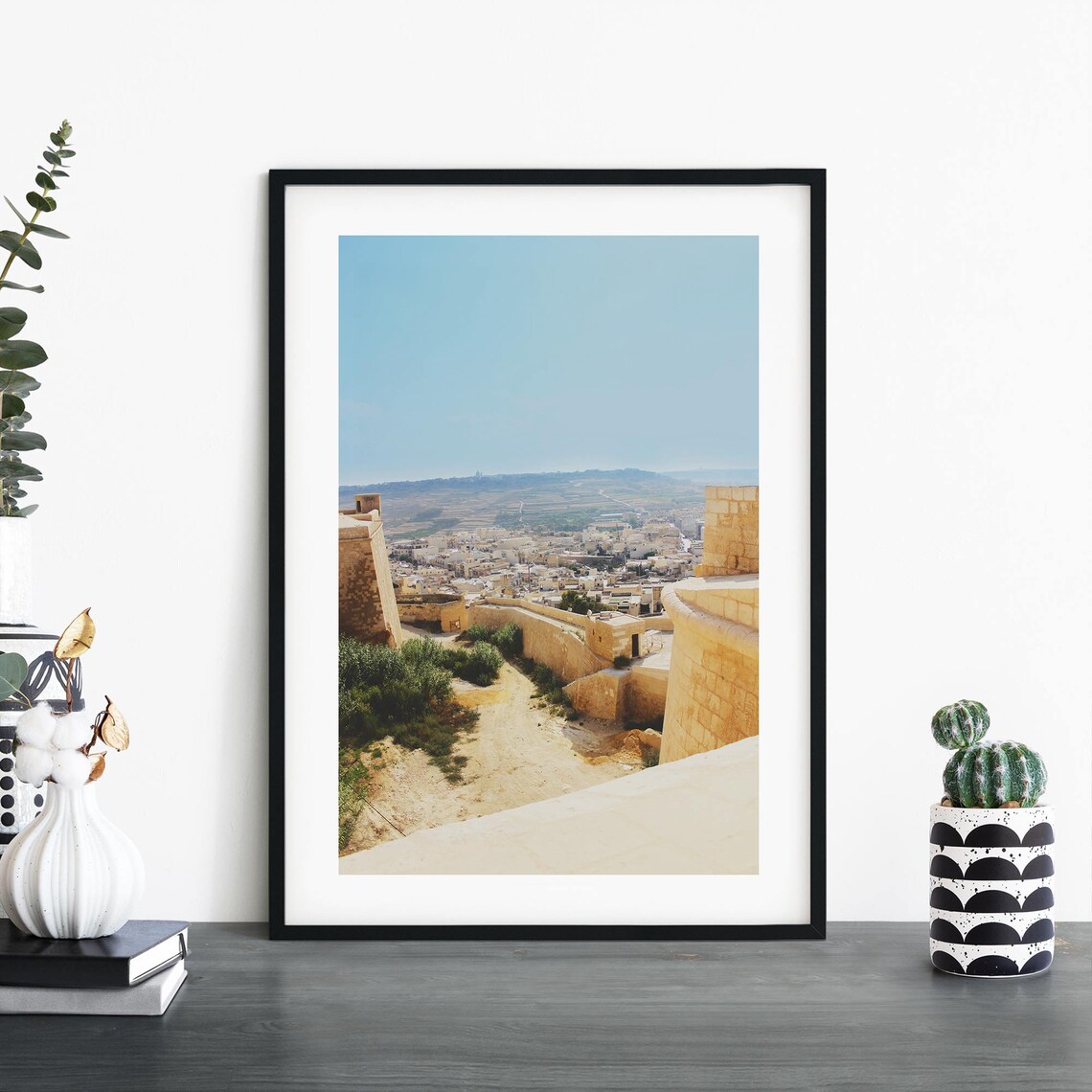 Gozo Malta Citadel Stone Walls Countryside Travel Photo Poster