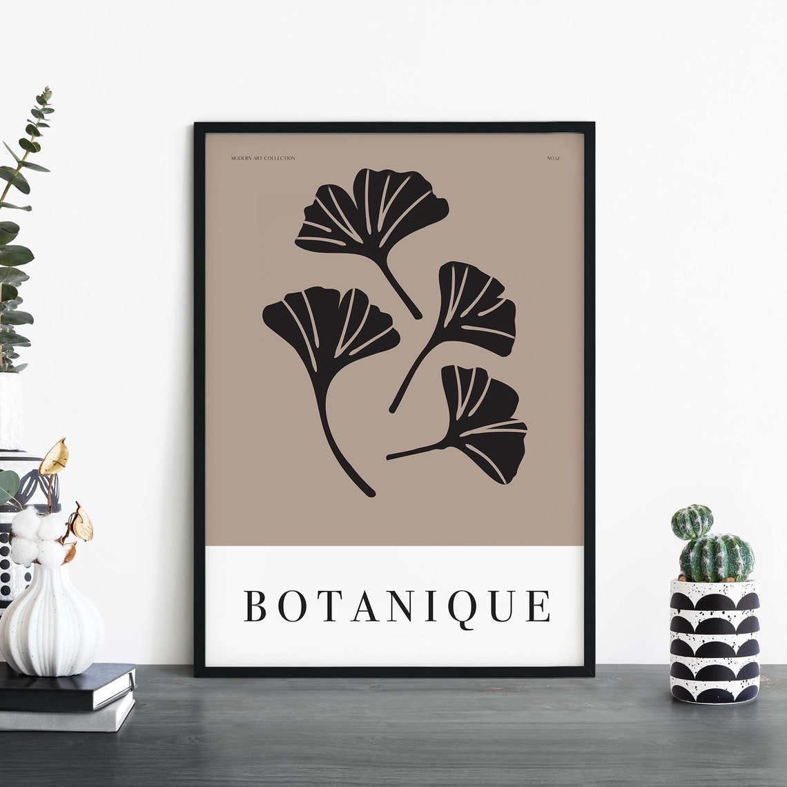 Botanique Ginkgo Leaves Minimalist Botanical Art No 12 Poster