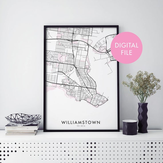 Williamstown Melbourne City Map Art Print