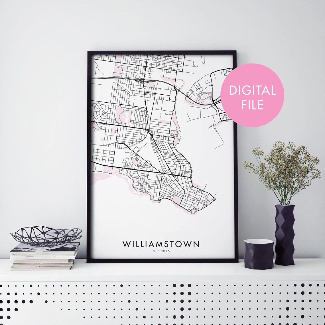 Williamstown Melbourne City Map Art Print