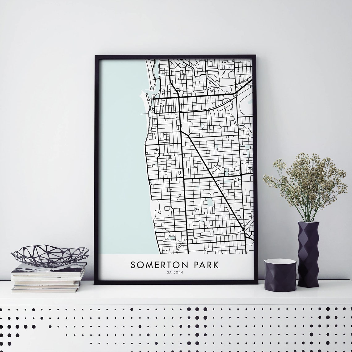 Elegant Somerton Park Adelaide Australia Coastal Map Poster Art