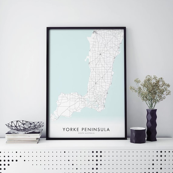 Yorke Peninsula South Australia Street Map Minimalist Art Print