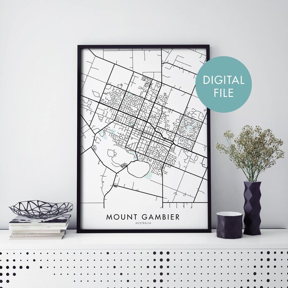 Mount Gambier Australia Minimalist City Street Map Modern Decor Poster