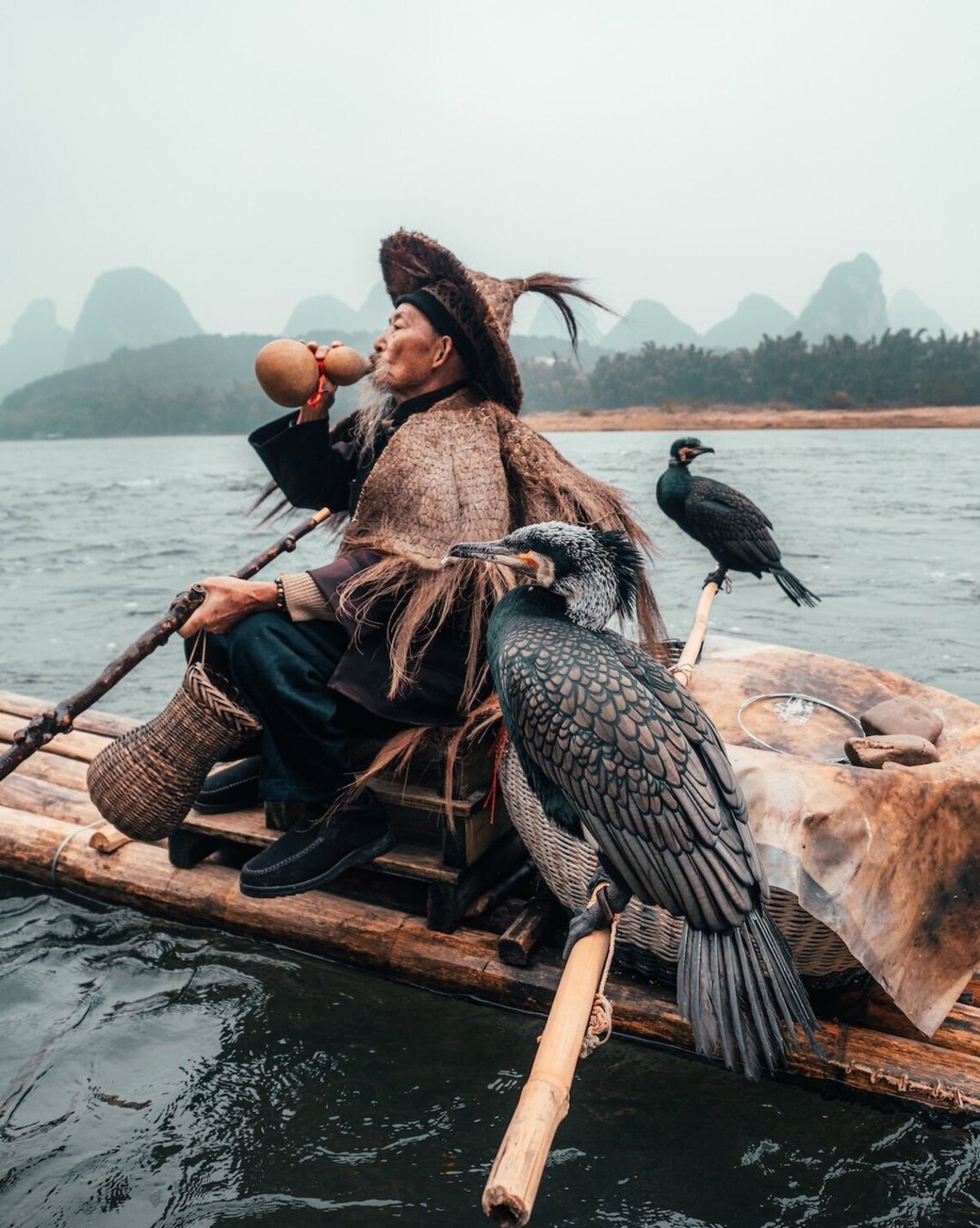 Chinese Cormorant Fisherman Art Print, Yangshuo China - Image 3