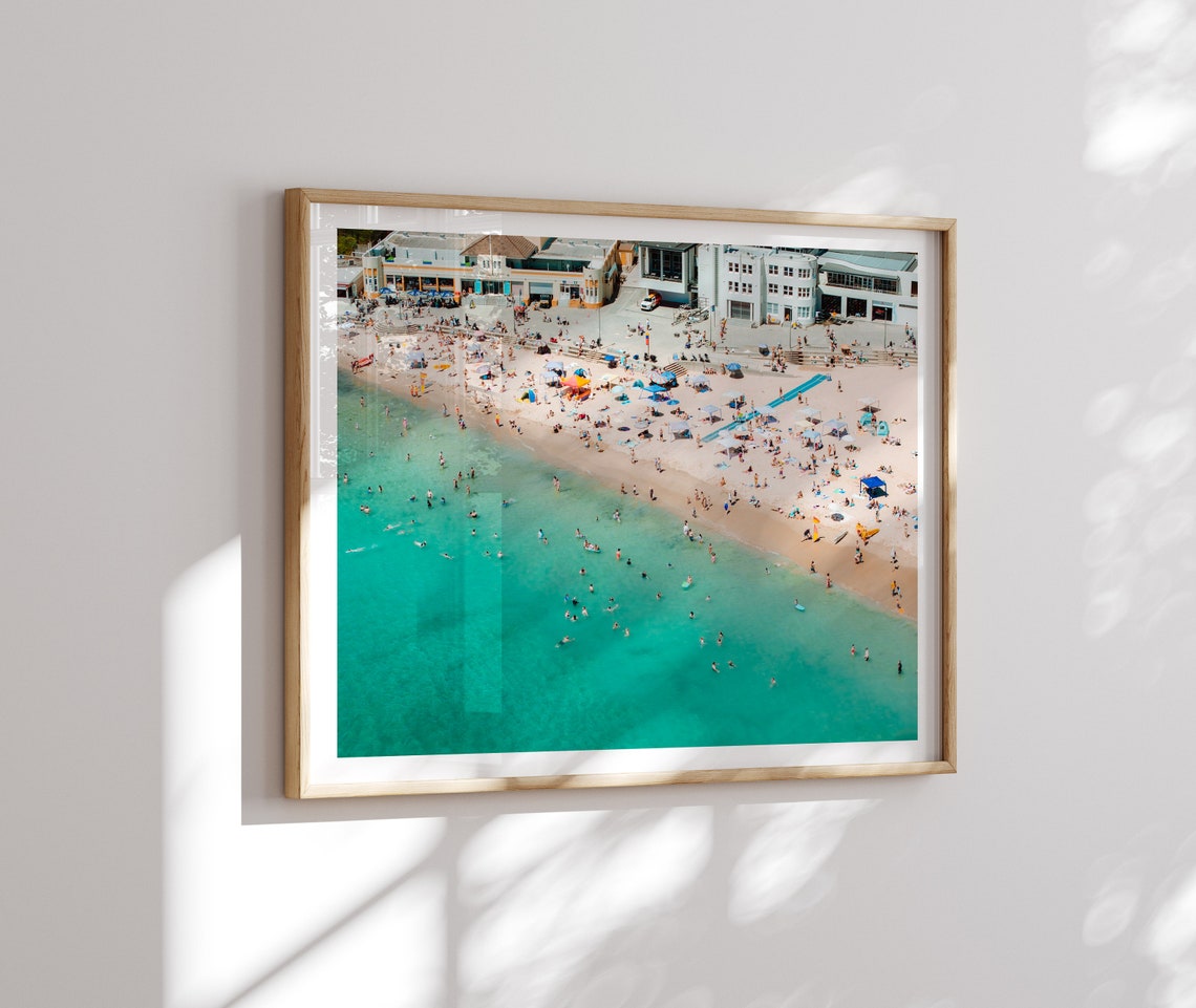 Cronulla Beach Summer Day Crowded Shore Aerial Sydney Poster - Image 2