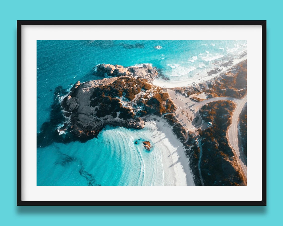 Esperance Western Australia Aerial Headland White Beach Ocean Poster