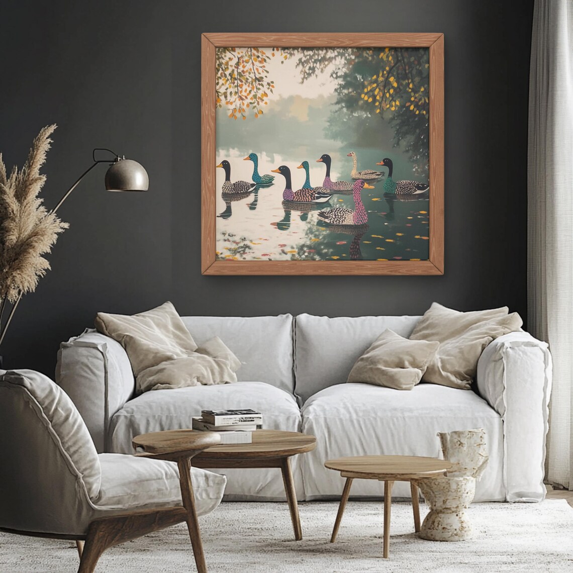 Vintage Style Duck Whimsical Art Nouveau Art Print