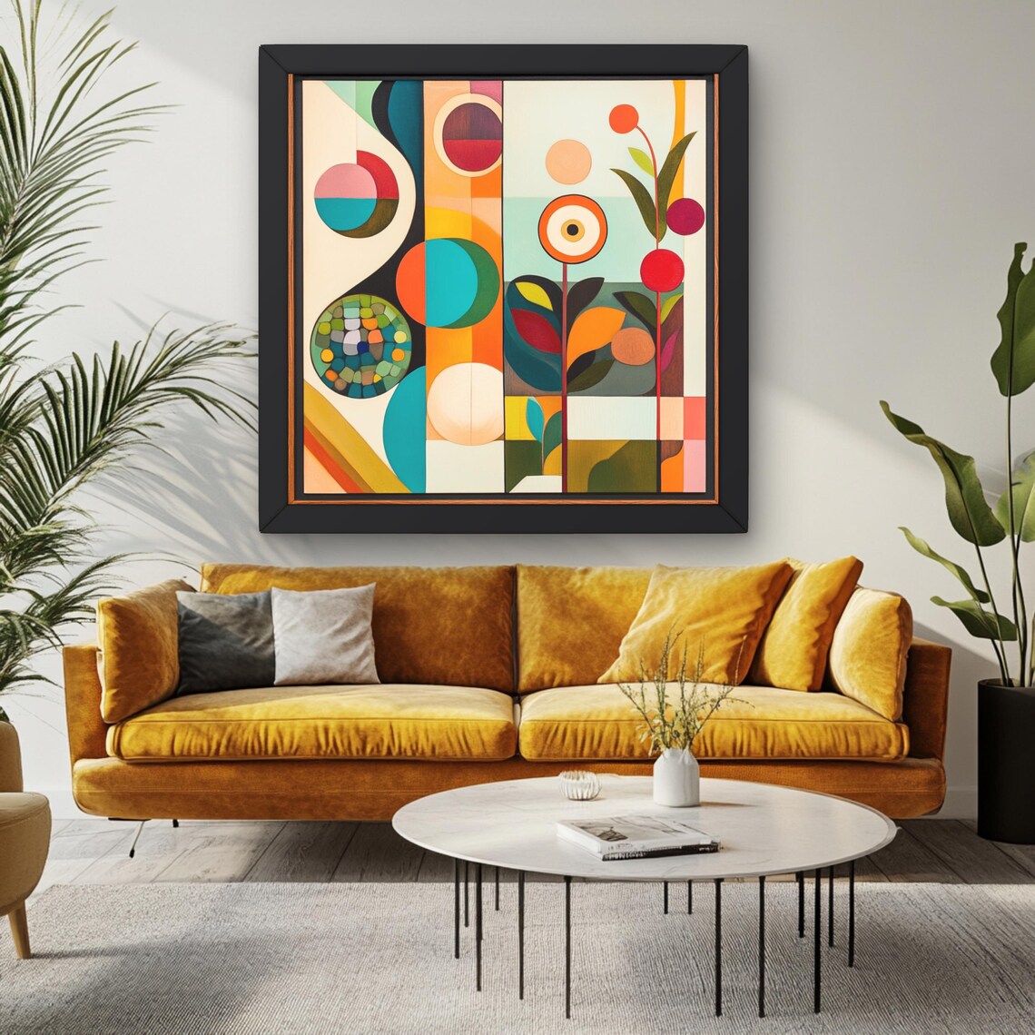 Mid Century Boho Botanical Abstract, Art Print