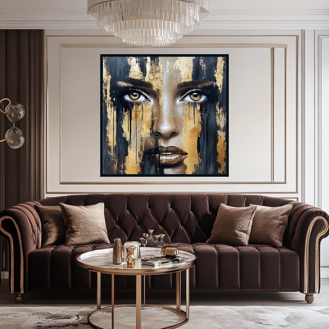Art Nouveau Abstract Face, Modern Art Gift