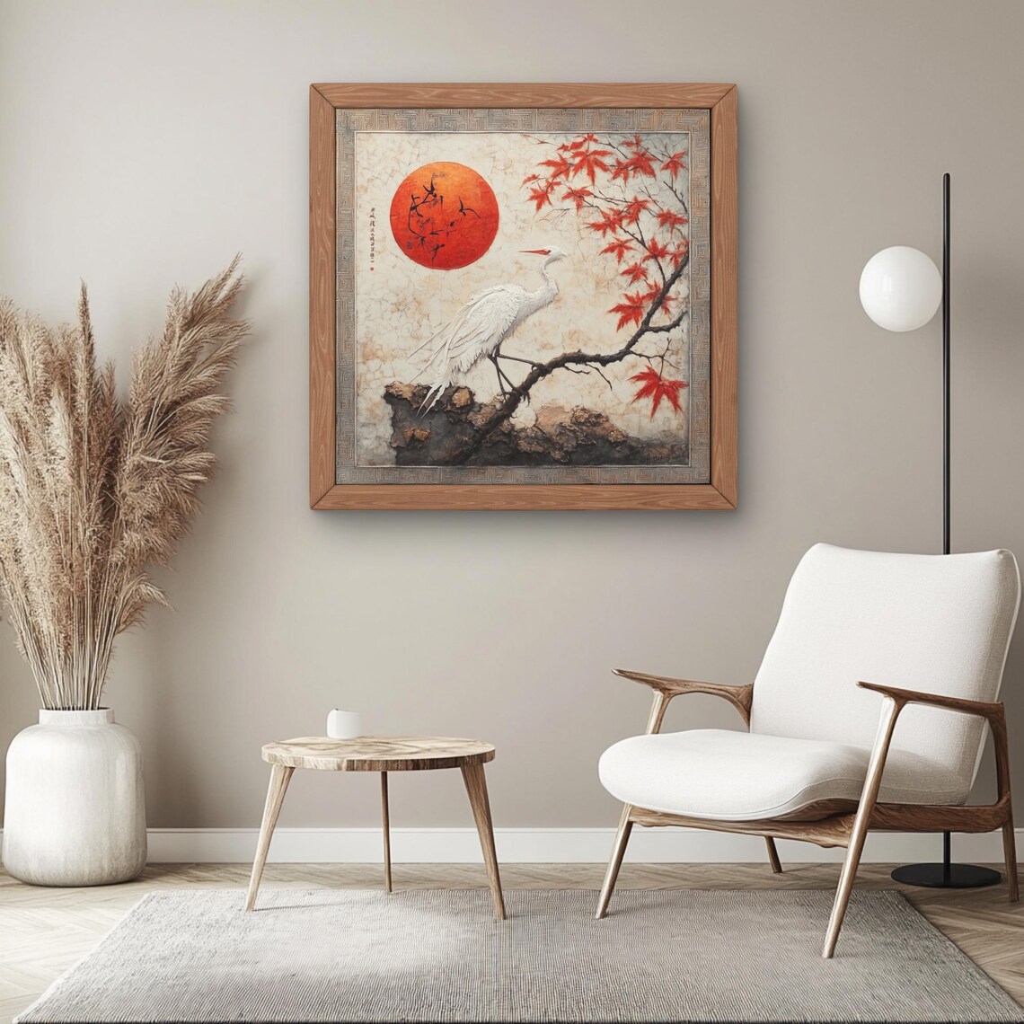 Serene Pink Landscape Japandi Romantic Decor