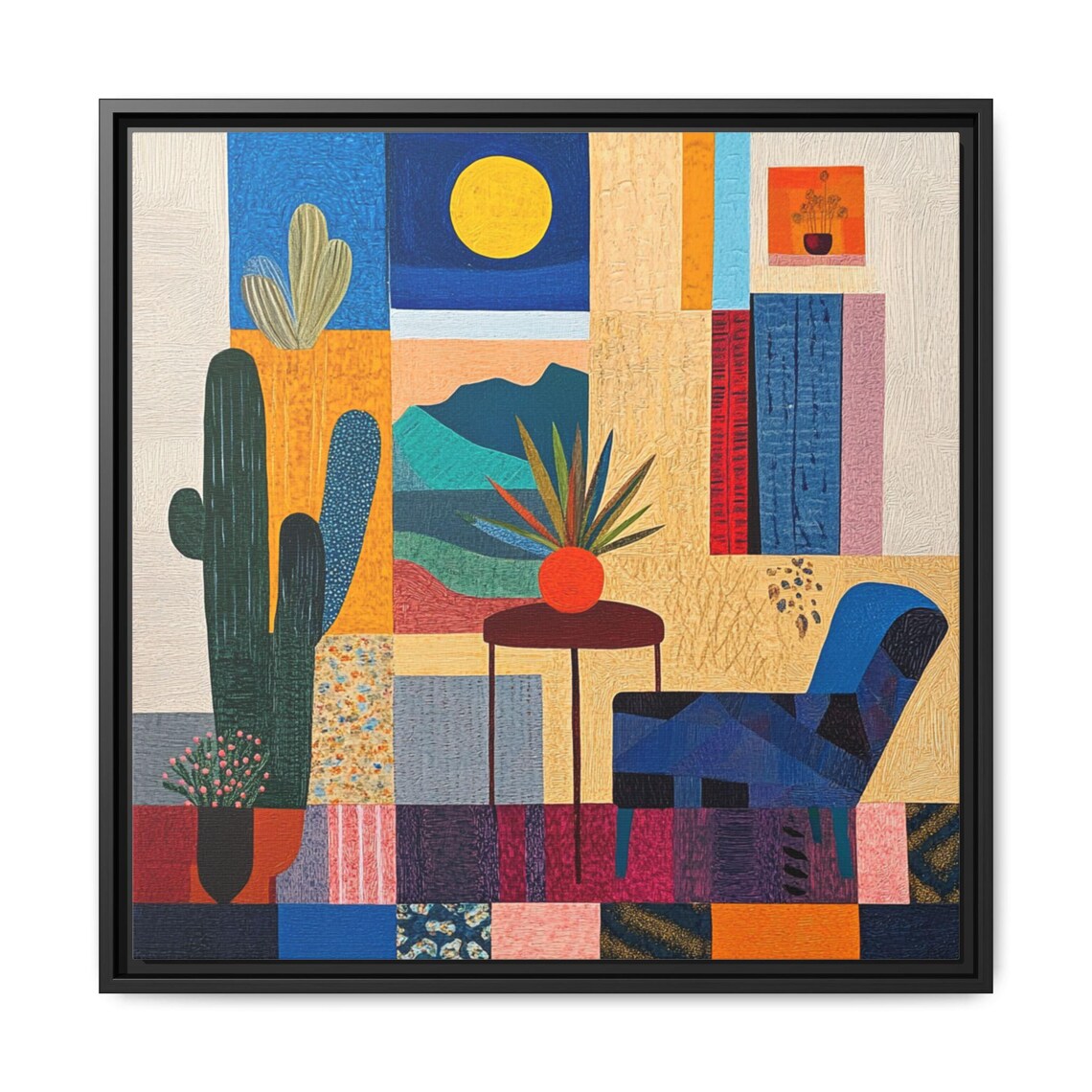 Trendy Mid Century Boho Abstract Painting, Art Print - Image 5