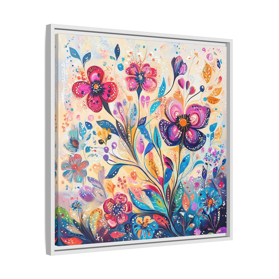 Mid Century Boho Floral Art Print, Abstract Painting - Image 4