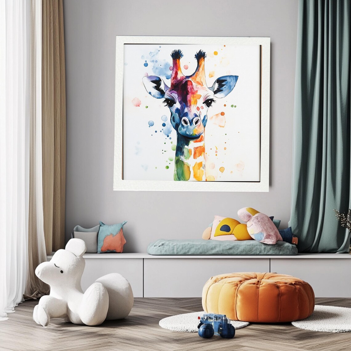 Giraffe Watercolor Art Print, Nursery Decor - Image 5