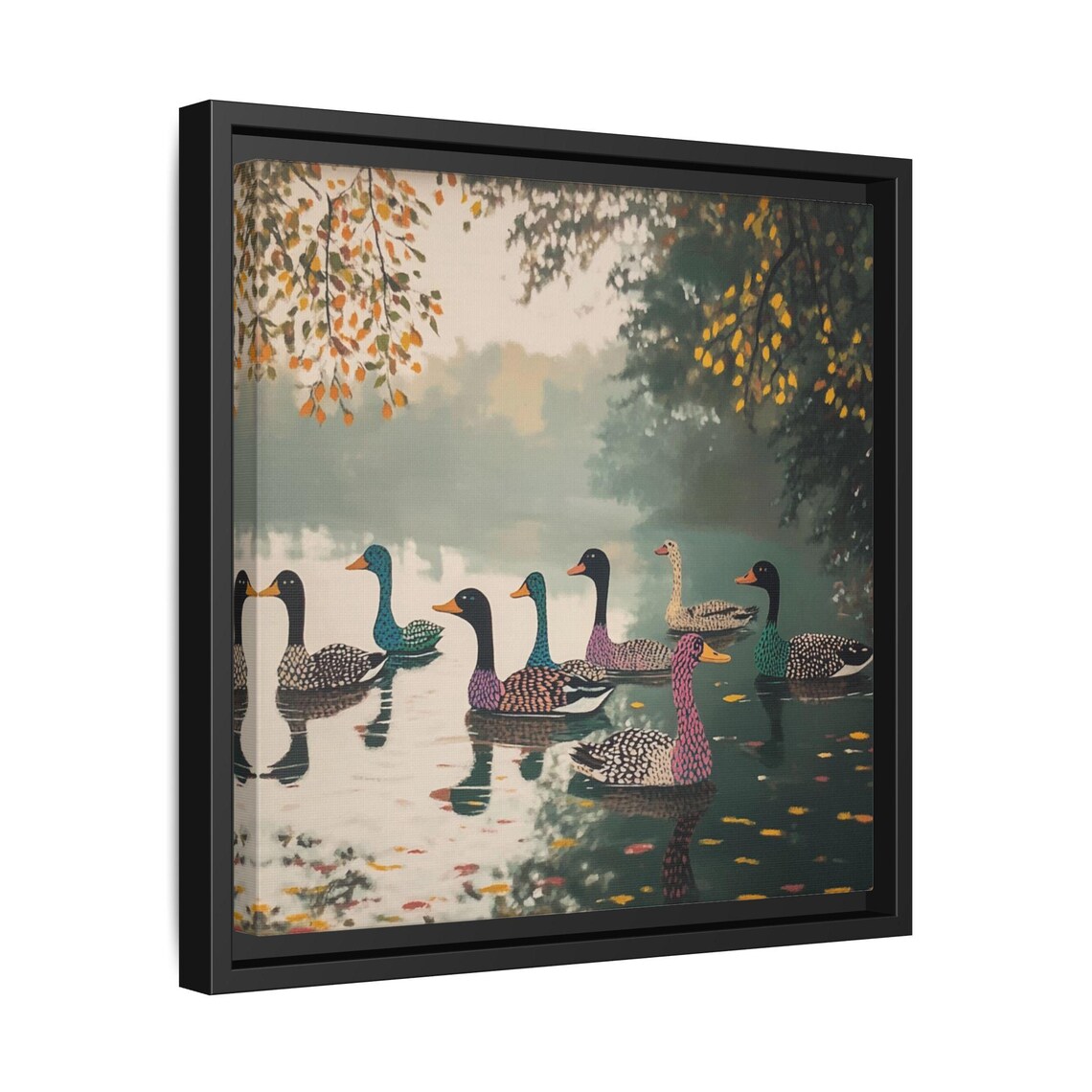 Vintage Style Duck Whimsical Art Nouveau Art Print - Image 2