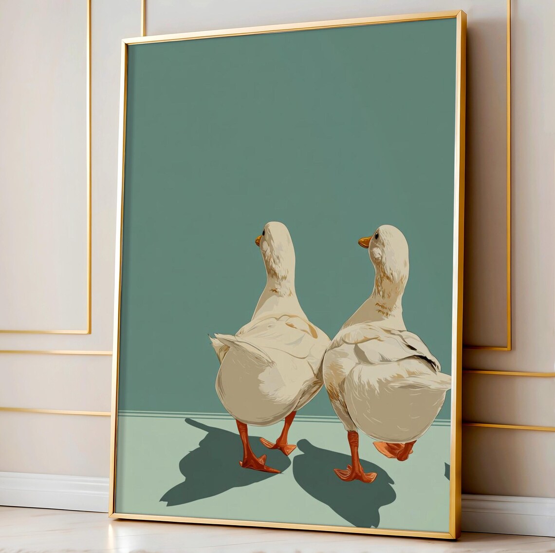 Funny Duck Butts Whimsical Minimal Tails Art Print