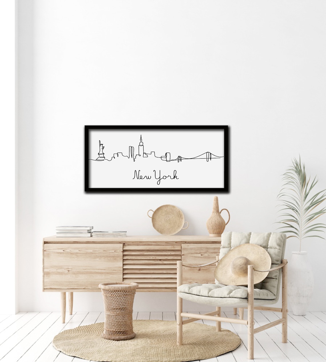 New York City Skyline Minimalist Line Art Print