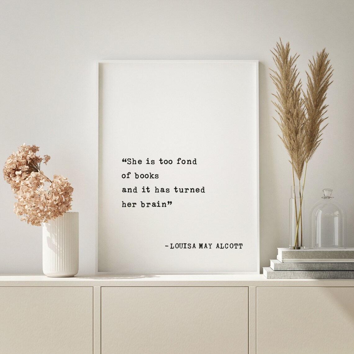 Louisa May Alcott Book Lover Quote Typewriter Reading Nook Poster - Image 2