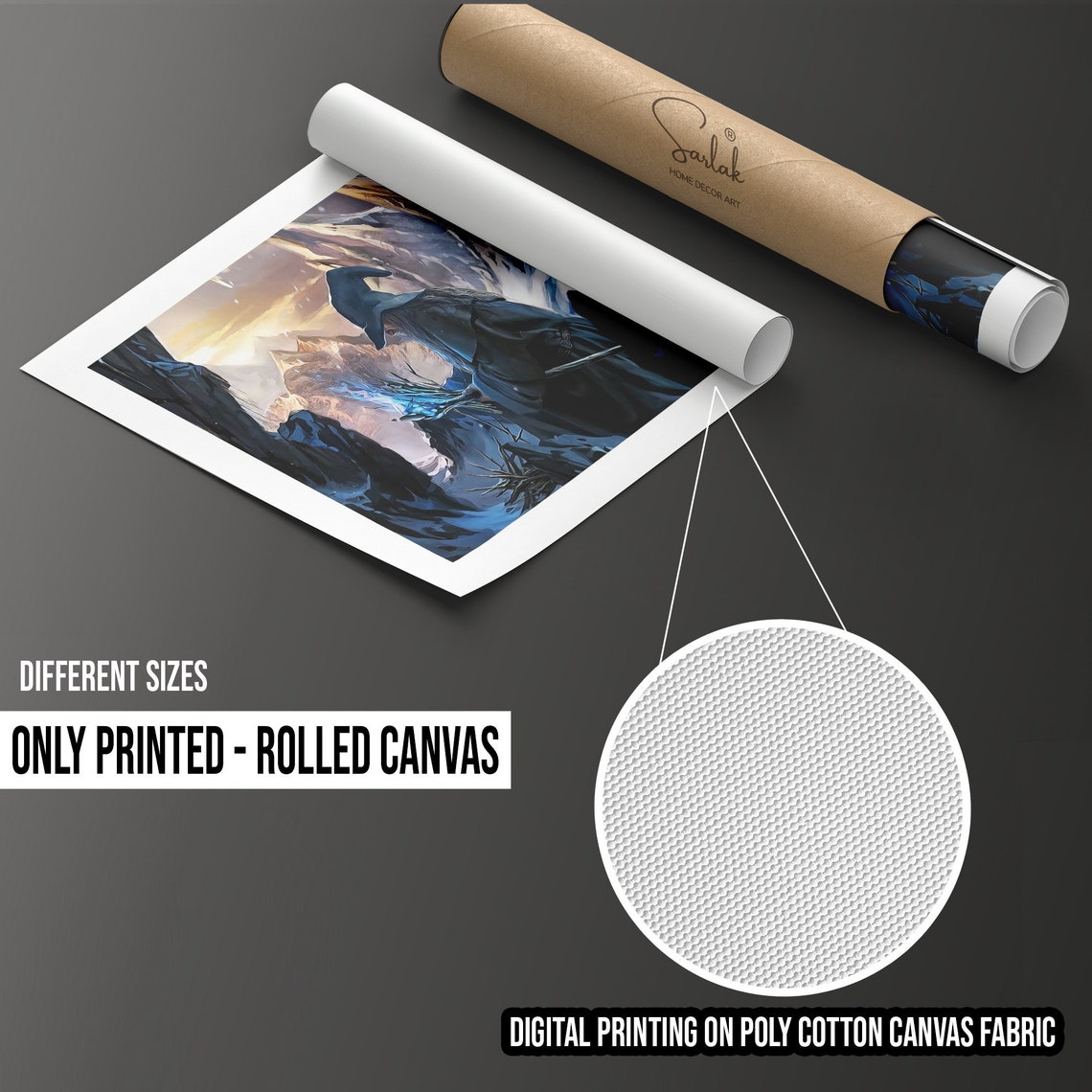 Lord Of The Rings Gandalf Oil Printed Gandalf Art Oil Printed Middle Earth Gandalf Middle Earth Wall Art Middle Earth Printed - Image 3